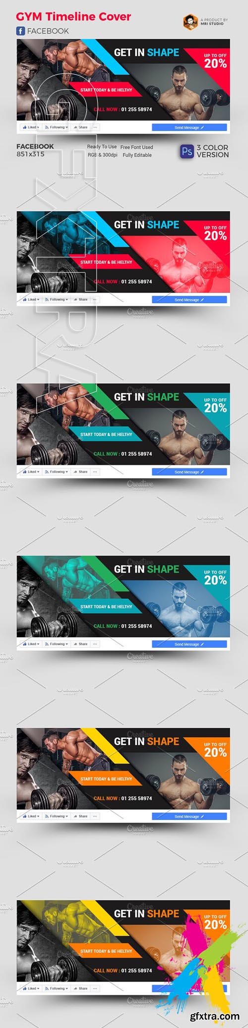 CreativeMarket - Facebook Gym Timeline Cover 1878379