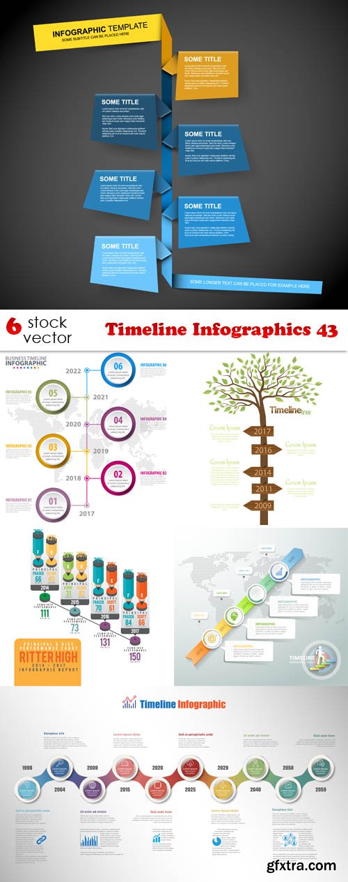 Vectors - Timeline Infographics 43