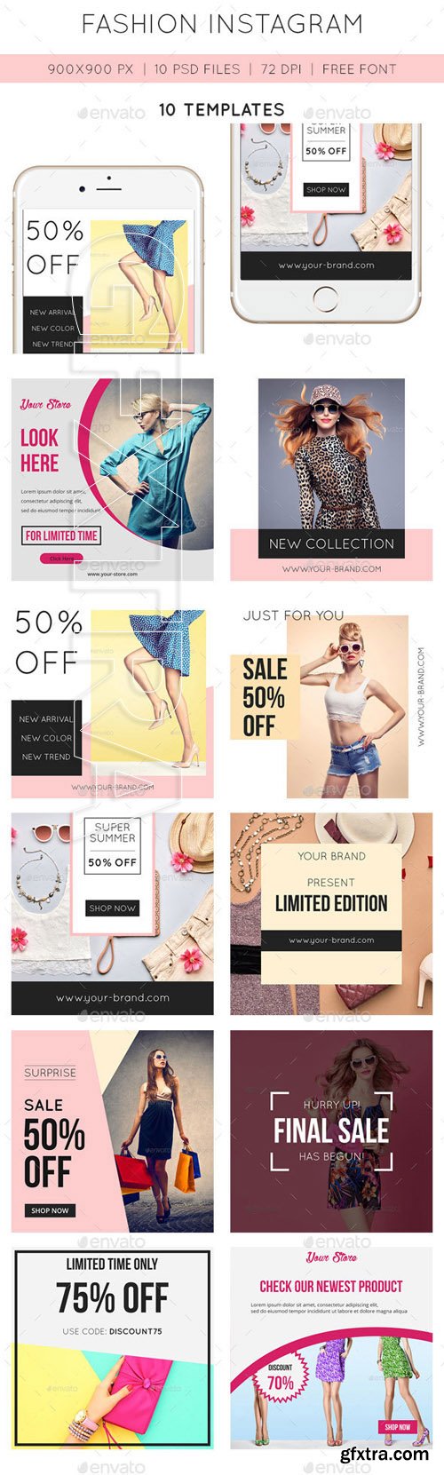 GraphicRiver - 10 Fashion Instagram Templates 20687014