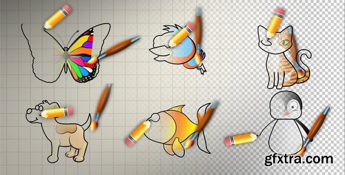 Videohive Animal Cartoon Paint 2627570