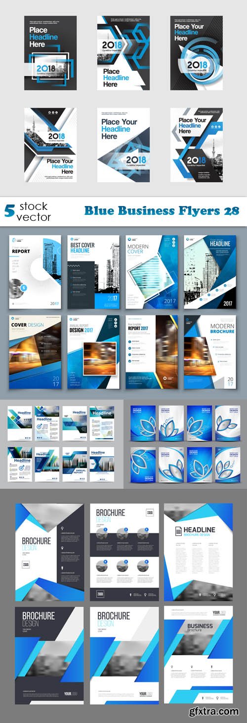 Vectors - Blue Business Flyers 28