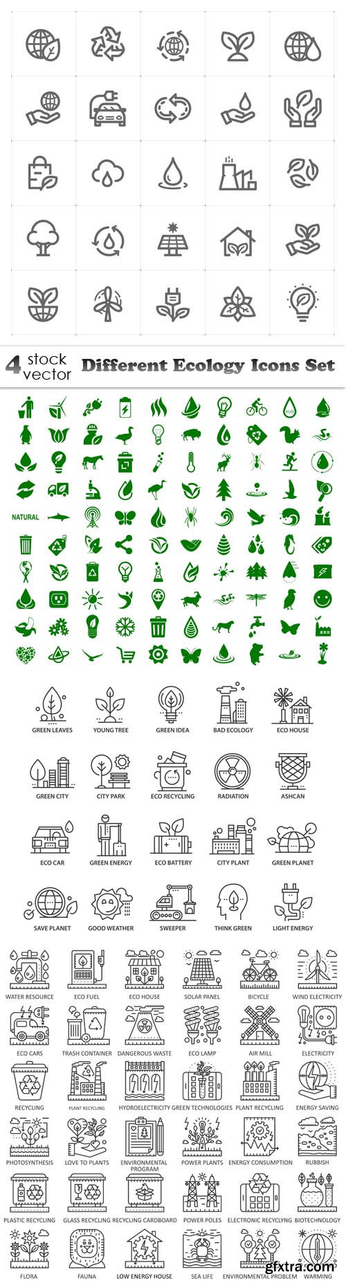 Vectors - Different Ecology Icons Set