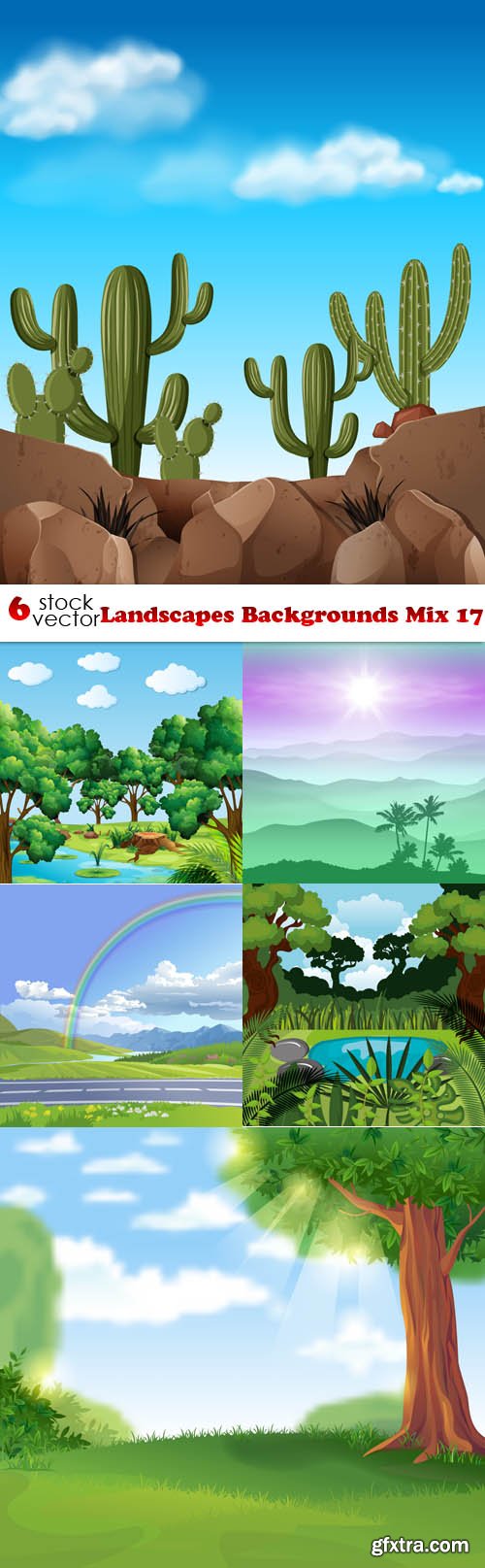 Vectors - Landscapes Backgrounds Mix 17