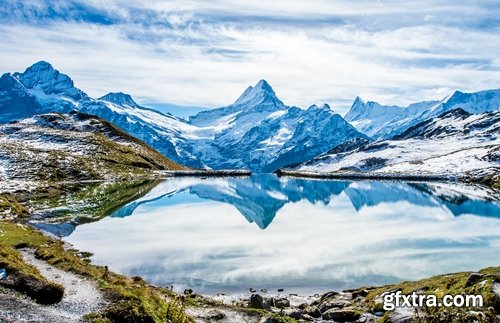 Alps Alpine mountain cliff top resort mountain field meadow landscape 25 HQ Jpeg