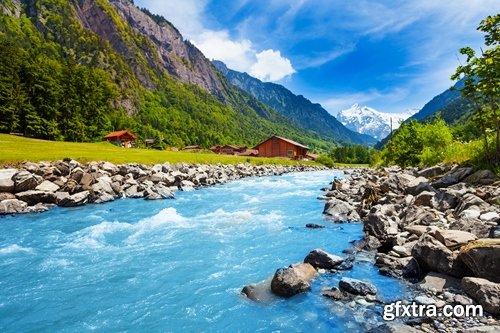 Alps Alpine mountain cliff top resort mountain field meadow landscape 25 HQ Jpeg