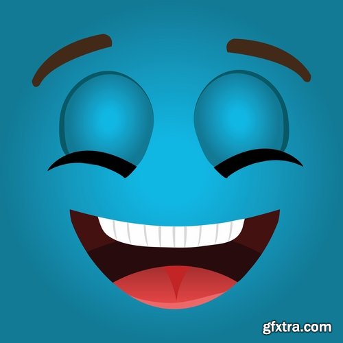 different cartoon emotion facial expression monsters character 25 EPS