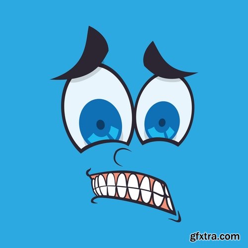 different cartoon emotion facial expression monsters character 25 EPS