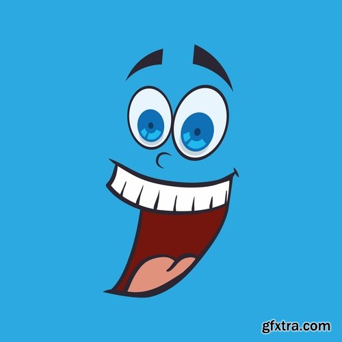 different cartoon emotion facial expression monsters character 25 EPS