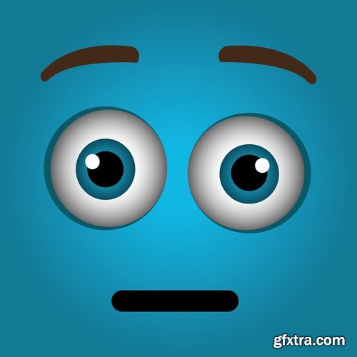 different cartoon emotion facial expression monsters character 25 EPS