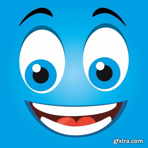 different cartoon emotion facial expression monsters character 25 EPS