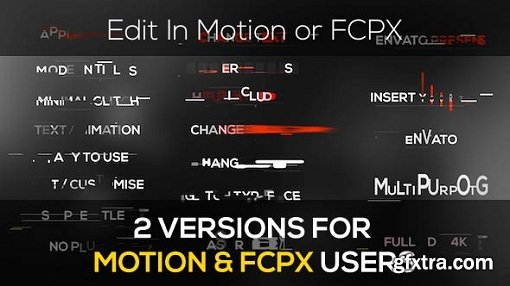 Minimal Modern Glitch Titles for Final Cut Pro X  & Motion5 (macOS)