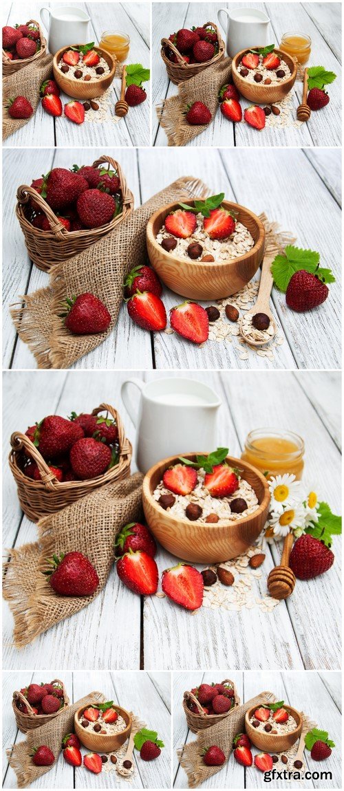 Oatmeal with strawberries