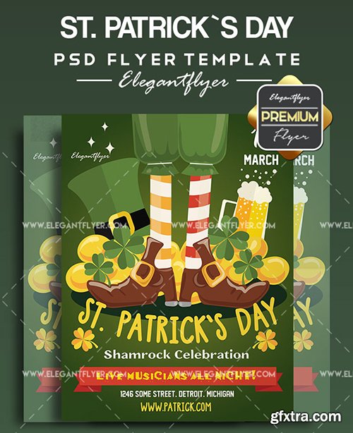 St. Patrick`s Day V04 - Flyer PSD Template + Facebook Cover