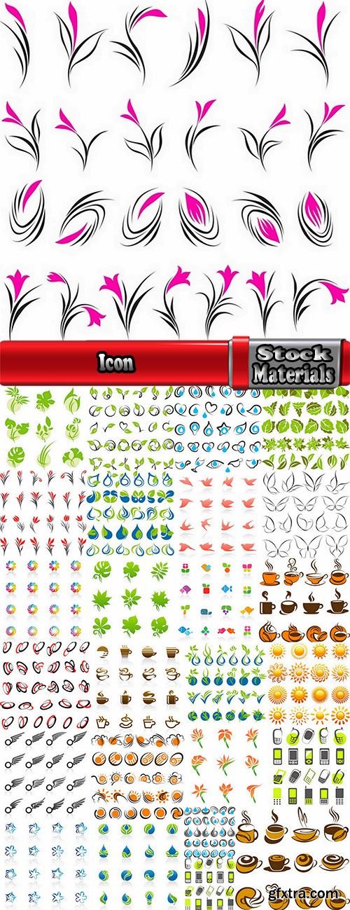 Icon flat bush tree plant mobile phone 25 EPS