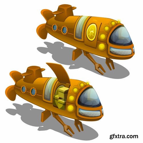 Boat powered submarine vector image 25 EPS