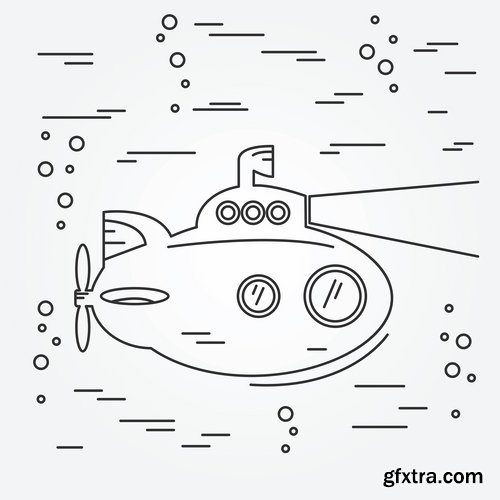 Boat powered submarine vector image 25 EPS