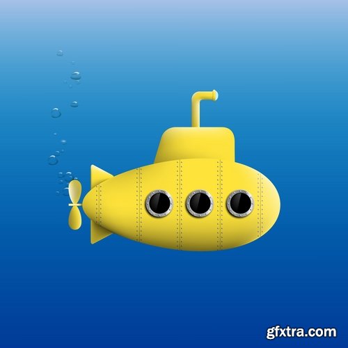 Boat powered submarine vector image 25 EPS