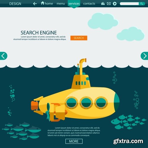 Boat powered submarine vector image 25 EPS