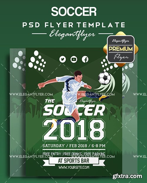 Soccer V03 – Flyer PSD Template + Facebook Cover