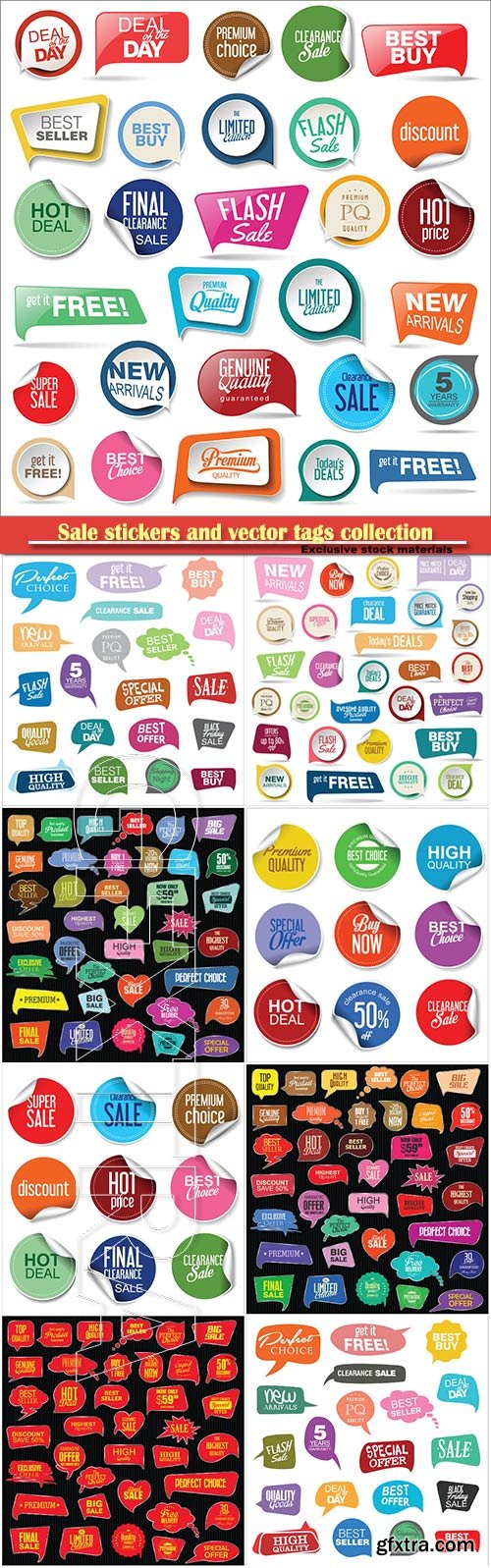 Sale stickers and vector tags collection