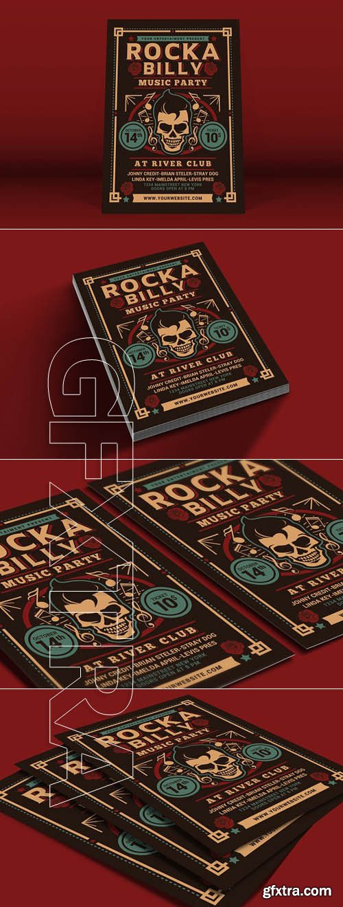 CreativeMarket - Rockabilly Music Party Flyer 1903643