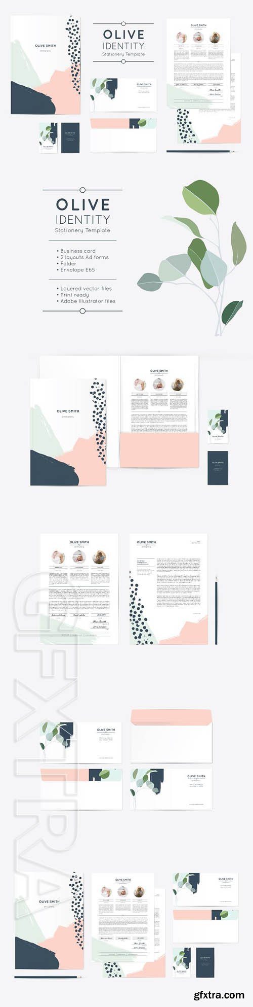 CreativeMarket - Olive Identity Stationery Template 1903119