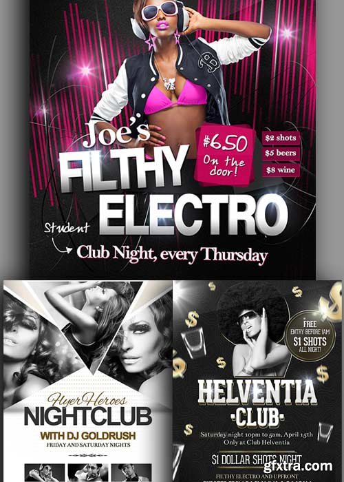 Nightclub 3in1 V1 Flyer Templates