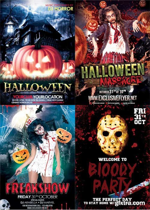 Halloween Night 4in1 V1 Flyer Template