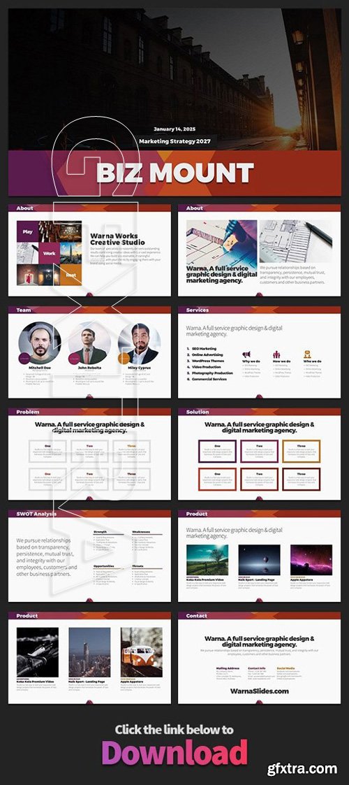 CreativeMarket - Biz Mount PowerPoint Template 1877951