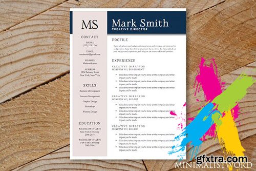 CreativeMarket - Elegant Resume Template 1877775