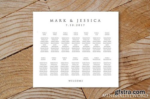 CreativeMarket - Wedding Seating Chart 14 Tables 1880301