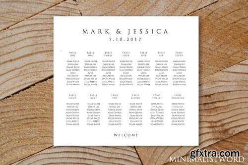 CreativeMarket - Wedding Seating Chart 13 Tables 1880320