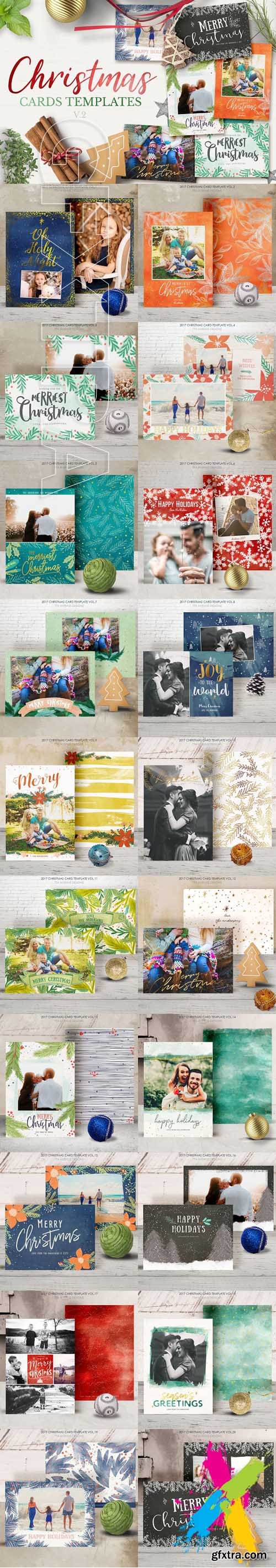 CreativeMarket - Christmas Cards Template v2 1864158