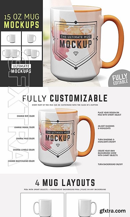 Download CreativeMarket 15 oz Mug Mockup Templates 1325218 » GFxtra