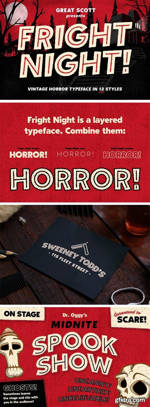 CM - Fright Night! A Vintage Horror Font 1859194