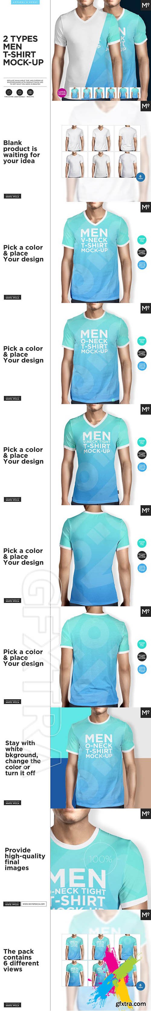 CreativeMarket - 2 Types Men T-shirt Mock-up 1903080