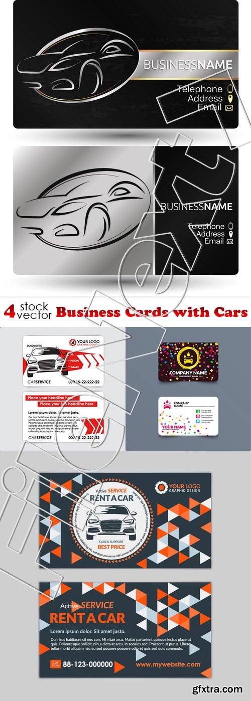 Vectors - Business Cards with Cars