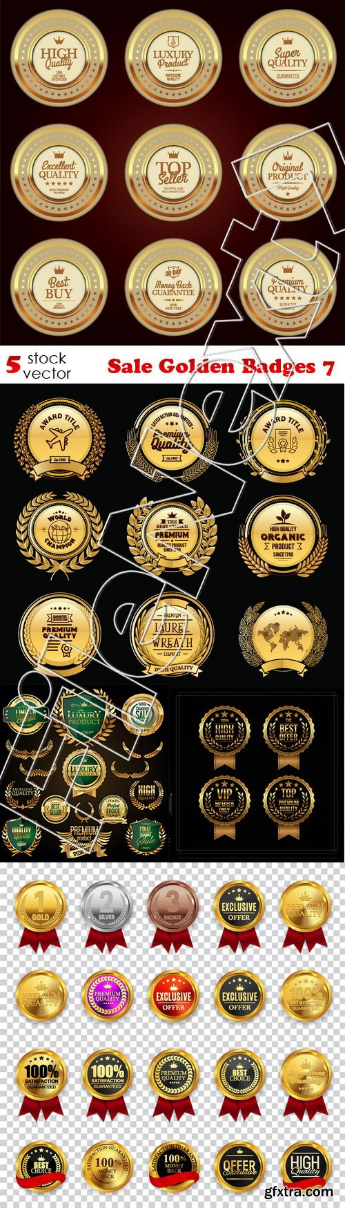 Vectors - Sale Golden Badges 7