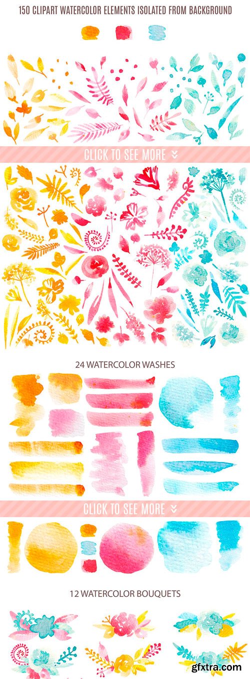 CM - 150 WATERCOLOR CLIPART ELEMENTS 1741076