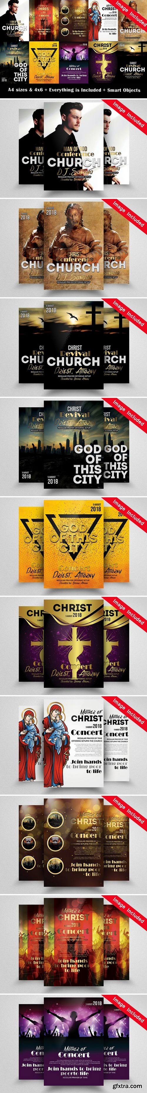 CM - 10 Church Flyer Bundle Vol.01 1721220