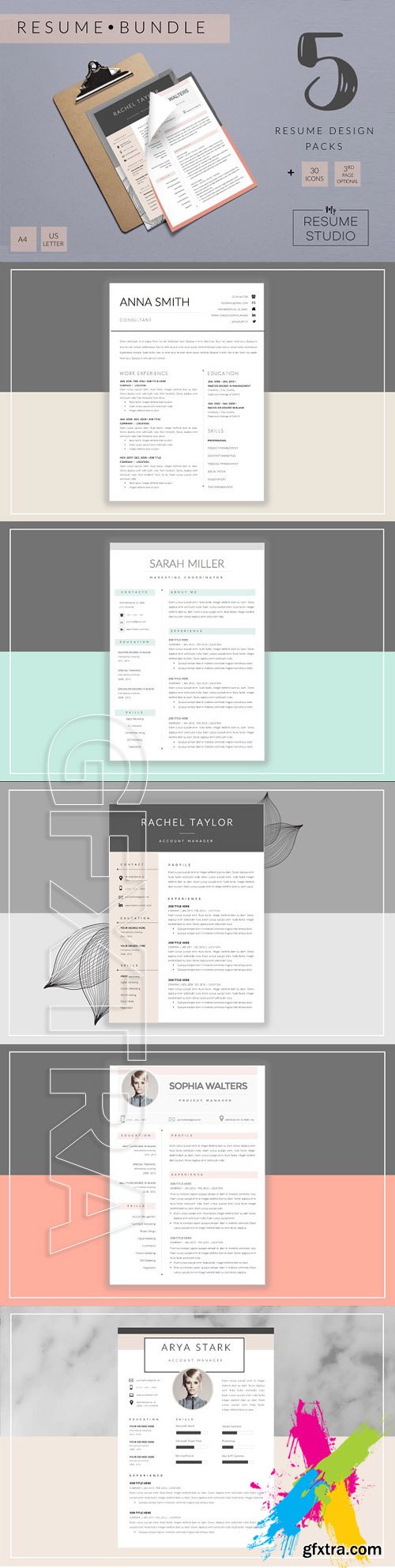 CreativeMarket - Resume Bundle PACK 1903134