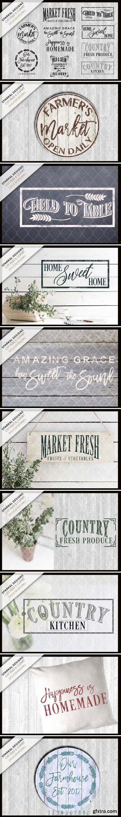 CM - Farmhouse Bundle Sale ~ SVG Files 1730387