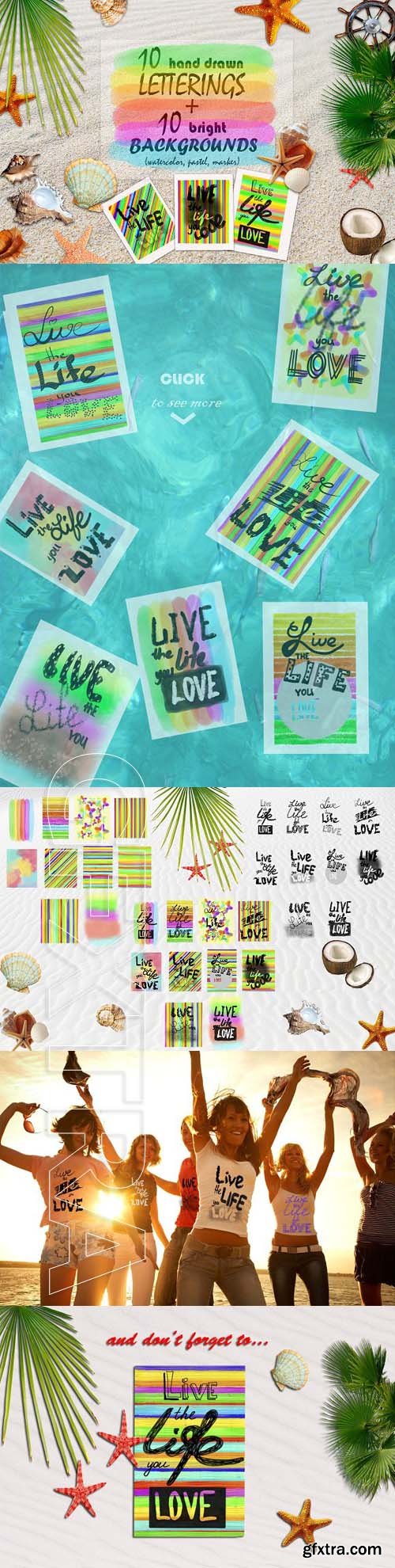 CreativeMarket - Lettering LIVE the LIFE you LOVE 1903874