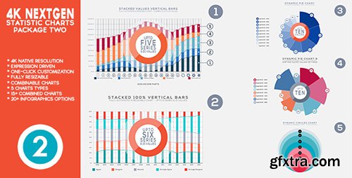 Videohive 4K NextGen Resizable Statistics Charts & Infographics Pack Two 14190614