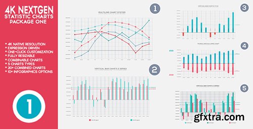 Videohive 4K NextGen Resizable Statistics Charts & Infographics Pack Two 14190614