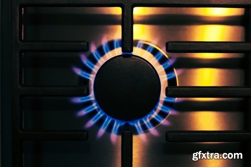 Gas burner flame cooking zone stove fire background is 25 HQ Jpeg