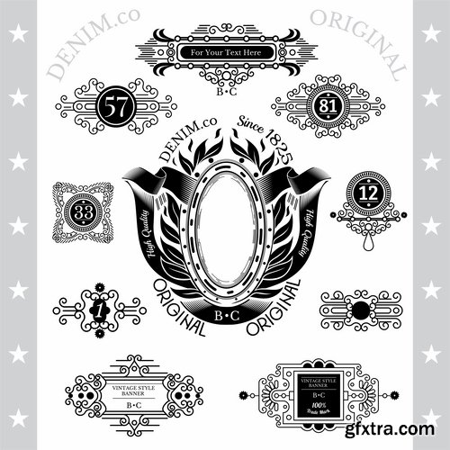 Calligraphic vintage illustration of a design element sticker poster banner 25 EPS