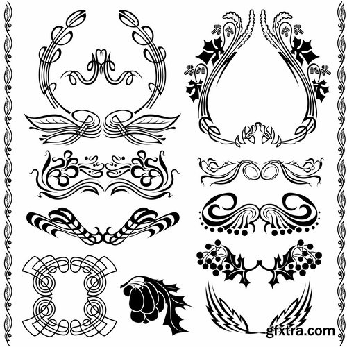 Calligraphic vintage illustration of a design element sticker poster banner 25 EPS