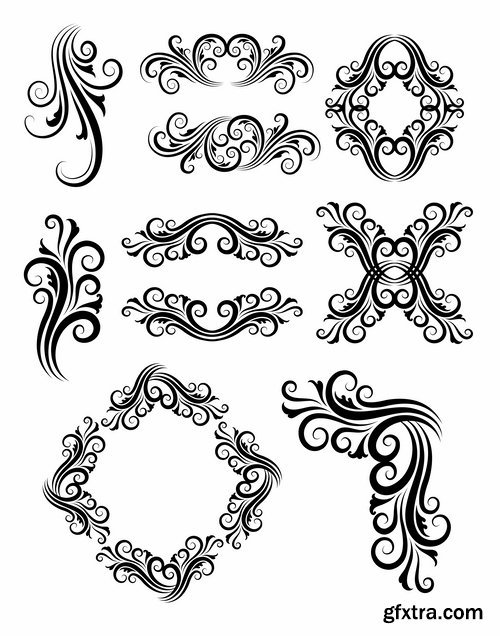 Calligraphic vintage illustration of a design element sticker poster banner 25 EPS