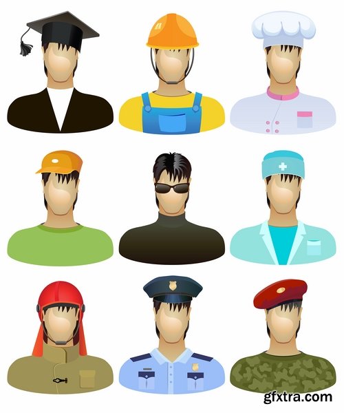 Cartoon characters of different occupations cartoon icon flat man 25 EPS